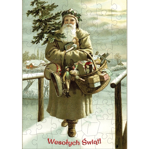 Mikołaj z koszem prezentów - 71 elementów